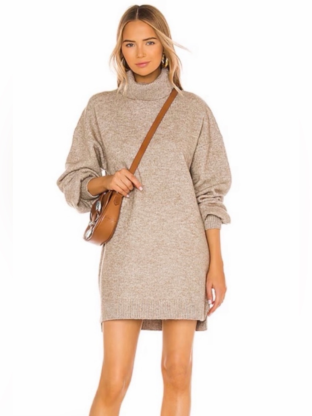 SHOW ME YOUR MUMU Chester Sweater Dress in Oatmeal Knit - Medium